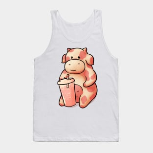 Strawberry Cow Having some Strawberry Milk Tank Top